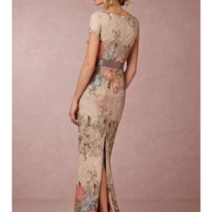 BHLDN Anthropologie Adrianna Papell Matelassé Floral Gown